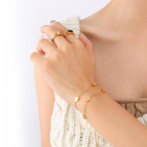 Pulsera de Doble Capa con Corazón para Mujer 2026, Resistente al Agua, Chapada en Oro de 18K, de Acero Inoxidable, para Aniversario o Fiesta - Product Image 6
