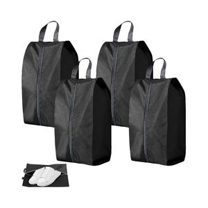 Sac à chaussures de voyage noir, imperméable et anti-poussière, portable, unisexe, pour le voyage quotidien et le rangement - Product Image 1