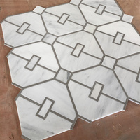 Nouvelle conception moderne de carreaux de mosaïque en marbre blanc de Carrare pour la salle de bain, la cuisine et les crédences de villa