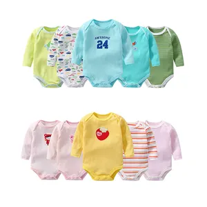 5 pezzi neonato e ragazza maniche lunghe tute neonato abbigliamento per bambini pagliaccetto carino tuta stile casuale