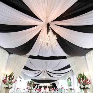 White Ceiling Drapes for Wedding 5ftx10ft Wedding Arch Draping Fabric Chiffon Curtain Party Ceremony Stage Wedding Decoration