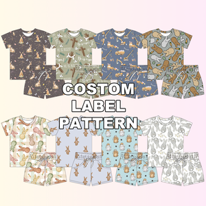 Ensemble de sport d'été pour garçons KERUI Factory 100% coton, manches courtes + shorts, ensemble de sport pour garçons, motif imprimé lapin, ensembles athlétiques - Product Image 2