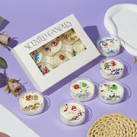 Bougie parfumée artisanale en cire de soja avec coquillages perlés, bougie d'ambiance luxueuse pour la maison, aromathérapie avec cristaux