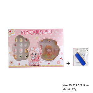 Juego de 12 piezas de <span class=keywords><strong>uñas</strong></span> <span class=keywords><strong>postizas</strong></span> de dibujos animados para niña, bricolaje, <span class=keywords><strong>con</strong></span> pegatina, para <span class=keywords><strong>uñas</strong></span> <span class=keywords><strong>postizas</strong></span>, para niños - Product Image 2