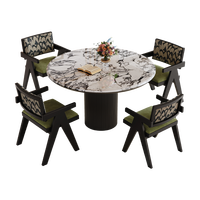Table à manger de luxe en bois massif et marbre, design moderne du milieu du siècle, stable, imperméable, écologique, mobilier pour la maison, pour hôtel et villa