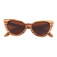 Lunettes de soleil chic en bois pour femmes, design œil de chat, logo personnalisé, verres polarisés, fabrication CNC