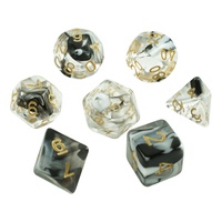 Ensemble de dés polyédriques translucides à trois couleurs D&D, ensemble de perles comprenant 7 dés en acrylique plastique 4d 6d 8d 10d 12d 20d pour le jeu