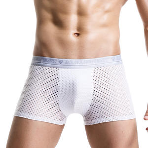 कस्टम आइस रेशम पतली पारदर्शी जाल लुभावनी कम वृद्धि और आकार बुना हुआ पुरुषों के मुक्केबाजों और ब्रिकी - Product Image 2