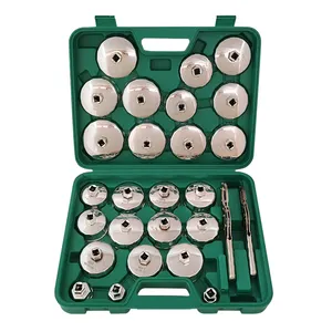 Tipo de copo de aço inoxidável Tampa do filtro de óleo Wrench 35 31 27 25 PC Cup Oil Filter Remover Wrench Socket Tool Set