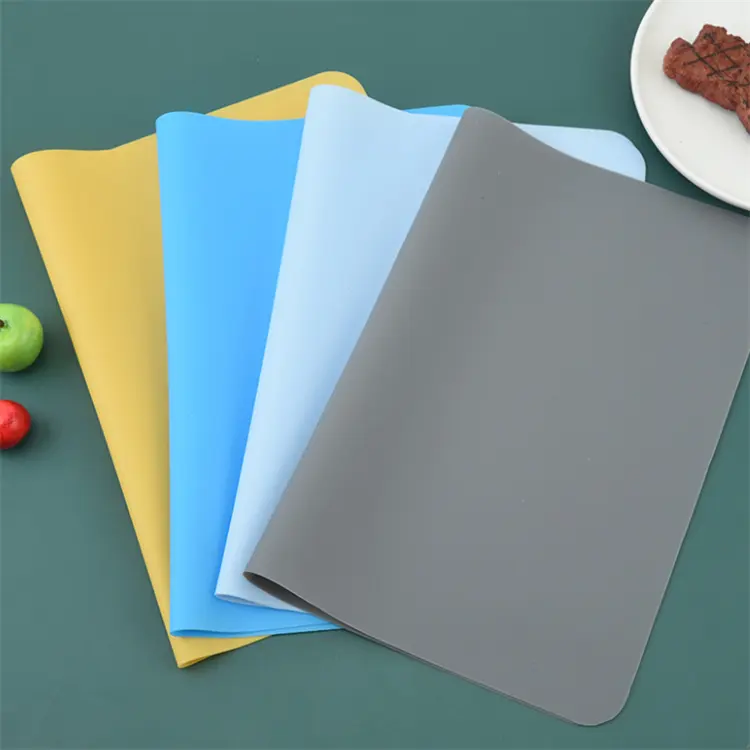 Customized logo printing Flexible Silicone Children dining placemat drawing baking table mat