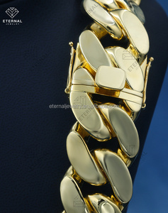 Cadena Cubana Personalizada para Hombre, de 30 mm de Ancho, Plata de Ley S925, Chapada en Oro Amarillo Blanco, Estilo Hiphop, Pulsera y Collar - Product Image 2