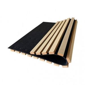 Panneaux muraux acoustiques flexibles en bois à lattes modernes SANYUAN, panneaux de plafond en MDF, absorption acoustique très efficace, murs, 4 ans - Product Image 1