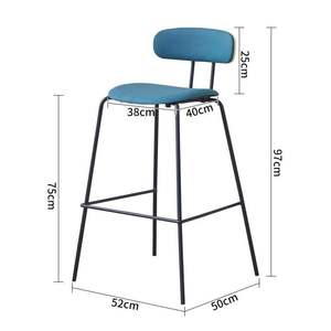 Modern Minimalist Bar <b>Stool</b> with Floating Round Backrest and Slim Black Legs for Modern Cafe and Home Bar - Product Image 2