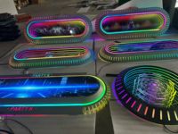 Enseigne LED Miroir Infini Personnalisée, Boîte à Lumière Tunnel Abysse, Panneau Acrylique RGB à Changement de Couleur pour Décoration Murale Bar KTV