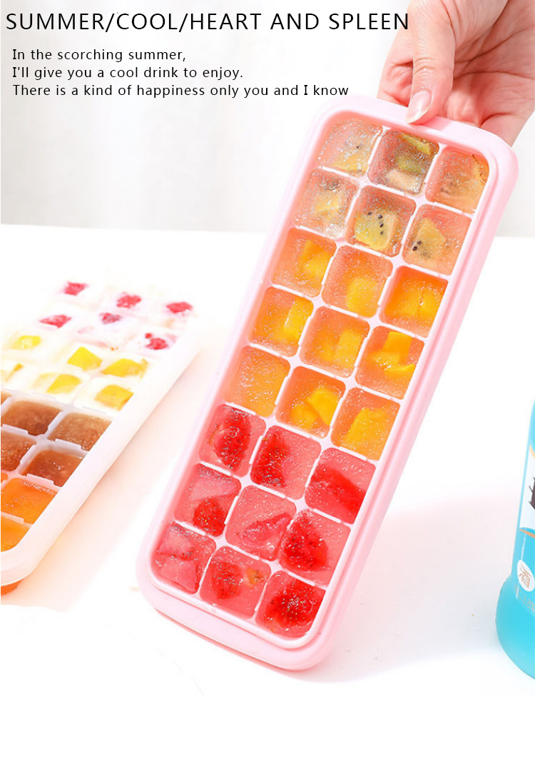 Silicone Ice Cube Tray Food Grade Reusable Elastic Model Used For Making Cake Cream Ice Cubes Freeze Mould Mold