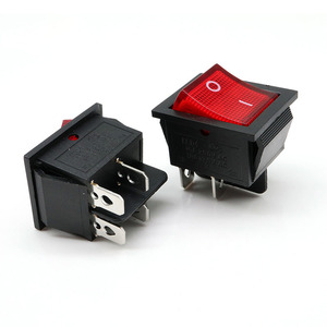 4-Pin LED On-off Rocker <b>Switch</b> KCD4 16A 250V AC <b>with</b> <b>Plug</b>-In Termination - Product Image 1