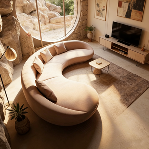 Divano Minimalista Arc in Tessuto <span class=keywords><strong>di</strong></span> Lusso Italiano, Poltrona Imbottita a Basso Profilo, Seduta Elegante per <span class=keywords><strong>Studio</strong></span> e Area <span class=keywords><strong>di</strong></span> Ricevimento - Product Image 3