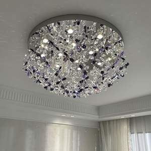 Lámpara colgante con diseño de flores de cristal para sala de estar, dormitorio, comedor, candelabros redondos ovalados - Product Image 3