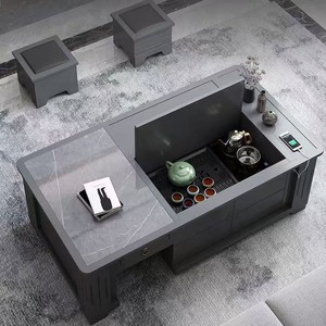 Kung Fu Tea Table Solid Wood <b>Square</b> Integrated Tea Tray With Storage Living Room Coffee Table - Product Image 1