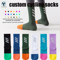 Chaussettes de cyclisme réfléchissantes en tricot pour vélo de route, chaussettes de sport lumineuses professionnelles pour la nuit, chaussettes de course à séchage rapide pour femmes