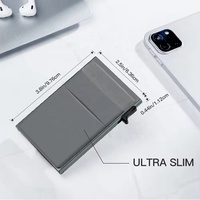 Portefeuille mini extensible multifonction TC110 avec poche, logo personnalisé, porte-cartes de crédit en aluminium RFID pour entreprise