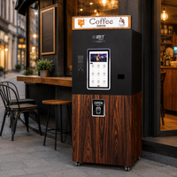 Distributeur de boissons à écran tactile en bois pour café, commerce de rue, bureau, hôtel, machine à café commerciale