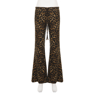 Leopard Print Wide Leg Pants <b>Drawstring</b> <b>Trousers</b> Loose Fit Women's Pants Casual Wear - Product Image 6