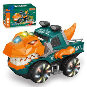 Giocattoli di dinosauro auto con luce lampeggiante e suoni, camion giocattolo per evitare ostacoli a 360 gradi, <span class=keywords><strong>macchinine</strong></span> di dinosauri giocattolo a batteria - Product Image 1