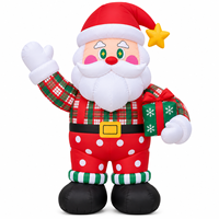 Père Noël gonflable de 6 pieds avec éclairage LED pour décoration de Noël en extérieur ou en intérieur, jardin, cour, décoration de Noël gonflable