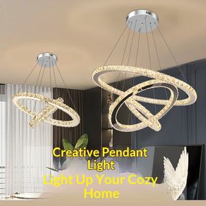 现代简约 3 公斤水晶吊灯，适用于餐厅、客厅、卧室、楼梯、天花板照明 - Product Image 2