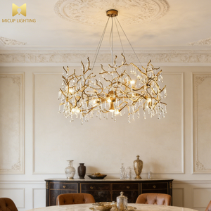 Lampadario Artistico Retrò Francese in Rame Massiccio a Forma di Ramo, Lampada a Sospensione Creativa Post-Moderna di Alta Gamma - Product Image 3