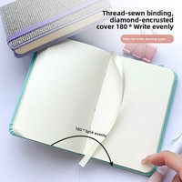 Mini carnet en tissu orné de diamants et bloc-notes portable étanche – Option cadeau avec impression de logo personnalisé
