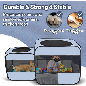 <span class=keywords><strong>Playpen</strong></span> portatile Pop-up per gatti e cani 2-in-1 non è richiesto alcun montaggio in acciaio inossidabile casse per tende per animali domestici custodia per gatti - Product Image 2