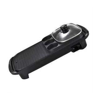 Plancha Eléctrica de Acero Inoxidable con Revestimiento Antiadherente de PTFE y Olla Caliente para Uso Comercial y Doméstico, Barbacoa Interior/Exterior - Product Image 4