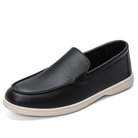 Mocassins minimalistes pour hommes, chaussures tendance pour jeunes hommes, chaussures décontractées à enfiler pour la conduite, chaussures habillées d'automne en polyuréthane avec semelle extérieure en caoutchouc