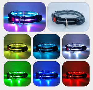 Correa y <span class=keywords><strong>Collar</strong></span> LED para Perro, Luminoso, Impermeable, Fácil de Limpiar, Recargable, Duradero, de Nailon, Ecológico, para Exteriores - Product Image 6
