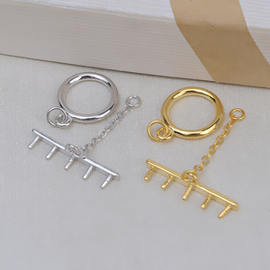 Wenchi S925 Silver 5 <b>Beads</b> 3-3.5 OT Button Necklace Pearl Bracelet <b>Set</b> Versatile Personalized DIY Jewelry Findings Model 25065 - Product Image 1