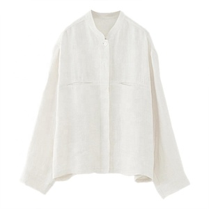 Vendita diretta in fabbrica camicia <span class=keywords><strong>Oversize</strong></span> da donna in misto lino e pantaloni larghi a vita alta set di due pezzi 100% abito di lino in cotone - Product Image 6