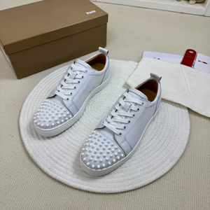 Zapatillas Casuales de Lujo para Hombre 2026, Diseño de Alta Calidad en Cuero Genuino con Suela Roja y Parte Superior Blanca, Estilo Chunky - Product Image 2