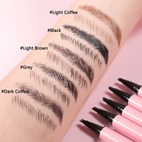 Crayon à sourcils liquide ultra-fin effet poil, cinq teintes, résistant à l'eau, personnalisable avec votre logo pour le maquillage quotidien