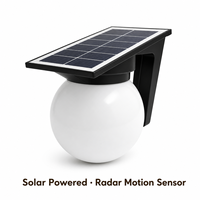 Lampe solaire LED murale 3W, batterie 2000 mAh, autonomie 12 heures, détecteur de mouvement, étanche, économie d'énergie, lampe globe, crépuscule-aube, jardin