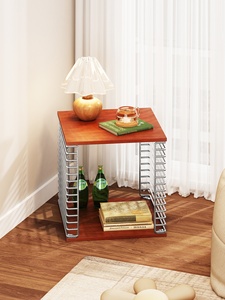 <span class=keywords><strong>โต๊ะ</strong></span>กาแฟข้างโซฟาสไตล์วิน<span class=keywords><strong>เท</strong></span><span class=keywords><strong>จ</strong></span>ยุคกลาง <span class=keywords><strong>โต๊ะ</strong></span>ข้างอเนกประสงค์แบบเคลื่อนย้ายได้ ชั้นวางของไม้หลายชั้น - Product Image 1