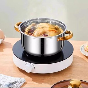 Stainless Steel Soup <b>Pot</b> 18Cm 20Cm With Lid <b>Induction</b> Compatible Food Grade Capacity 1.1L 2L Household Cooking <b>Pot</b> - Product Image 1