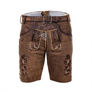 Costume bavarois en cuir suédé véritable fait main de haute qualité, Lederhosen traditionnel allemand, court, respirant, grande taille - Product Image 1
