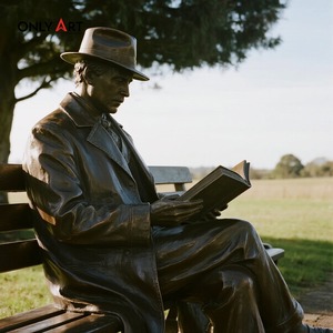 Onlyart Statua Personalizzata a Grandezza Naturale di Uomo che Legge in Bronzo da Esterno Scultura di Uomo Seduto su Panchina per Arredo Urbano - Product Image 3