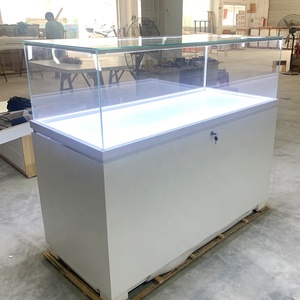 Vitrina de Exhibición de Joyería de Vidrio Templado Blanco, Impermeable, Ecológica, con Iluminación LED Moderna para Tiendas y Centros Comerciales - Product Image 6
