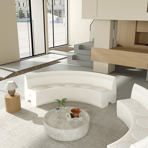 Panca Divano Pieghevole Estensibile in Carta Kraft a Nido d'Ape 6 Posti Moderna per Appartamenti Commerciali Uffici Conferenze Fiere - Product Image 4