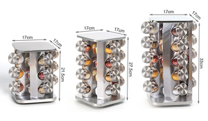 Revolving Countertop Condiments Spice Holder Container Kitchen Spice <b>Shelf</b> Organizer Storage Rotating Spice Rack with 12 Jars - Product Image 6