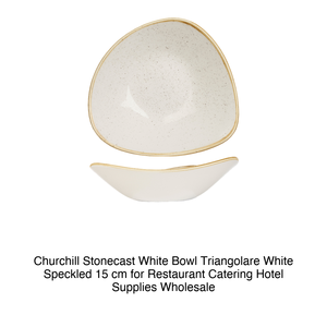 Bol triangulaire blanc Stonecast 15 cm blanc moucheté Churchill Swhstrb6 - Product Image 2