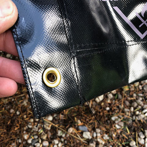 600gsm 100% 폴리프로필렌 헤비웨이트 방수포 자동차 커버 1000d*1000D 30*30 광택 무광 황동 아이렛 PVC 코팅 직물 - Product Image 6